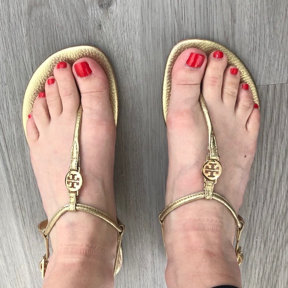 Tory Burch gold sandals